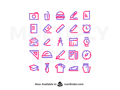 Multiply Icon: School Tools Set Vol 01 design icon lineart lineicon pixelperfect simplicity stroke ui website