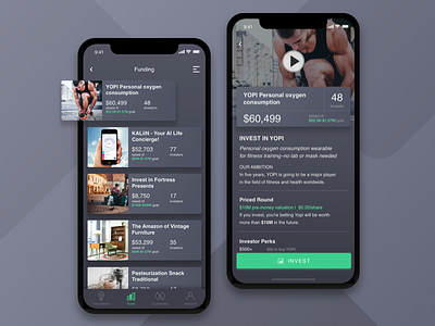 Invest App UI Dark Version Fund app dark dashboard modern design grey invest iphone iphonex ui ux