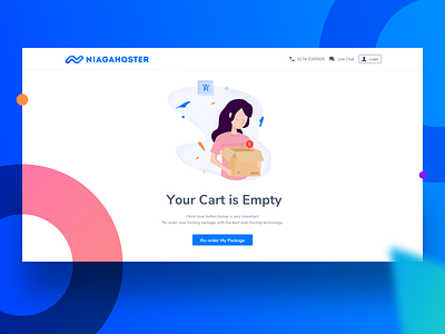 UI/UX Challenge Empty Cart design flatdesign girl illustration hosting illustration minimalist shopingcart uidesign ux vector website