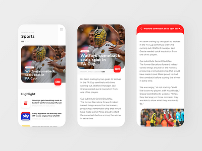 Responsive Web News minimalist news feed simple sketch sportnews ui web design uxdesign