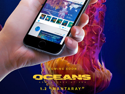 Oceans 1.2 "Mantaray" app blue diver iphone oceans preview scuba teaser ui underwater web