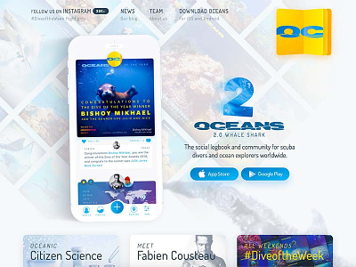Oceans.io update animated app oceans scuba video water yellow