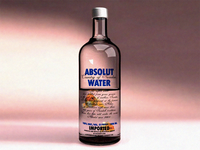 Absolut Dribbble absolut water bottle fish goldfish 3d render glass
