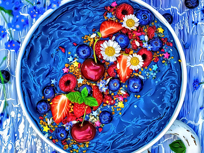 Summertime Serveware Art art artwork breakfast color colors foodart freshy fruit summer