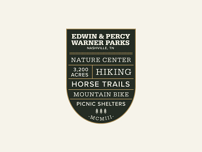 Edwin & Percy Warner Parks camping hiking mountain nature parks trails typography