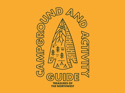 Campground and Activity Guide arrowhead badge branding camp forest futura logo mountain