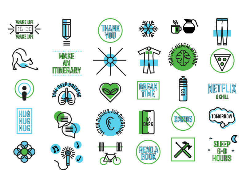 Enhance Your Life Icon Set illustration cat exercise logo icons icon