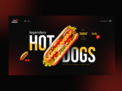 Hot doggy design dribble food hotdogs ui ux web design webdesigner