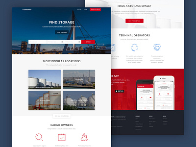 Storage service landing page concept design home interface landing page scroll ui ux web website