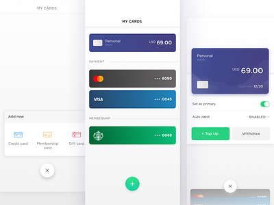 Mobile Wallet - My cards app card concept design finance framer x gift card interaction interface membership mobile money payment ui ux wallet