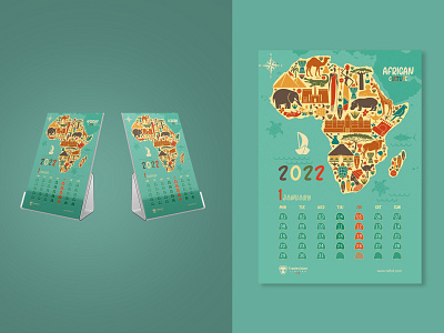 Calendar design base on African Culture (Clients projects) 2022 calendar design banner design calendar design