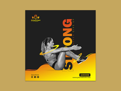 Fitness banner branding graphic design logo motion graphics social media banner design ui