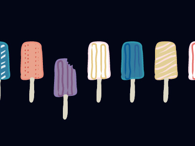 Pop Art hand drawn illustration popsicle summer