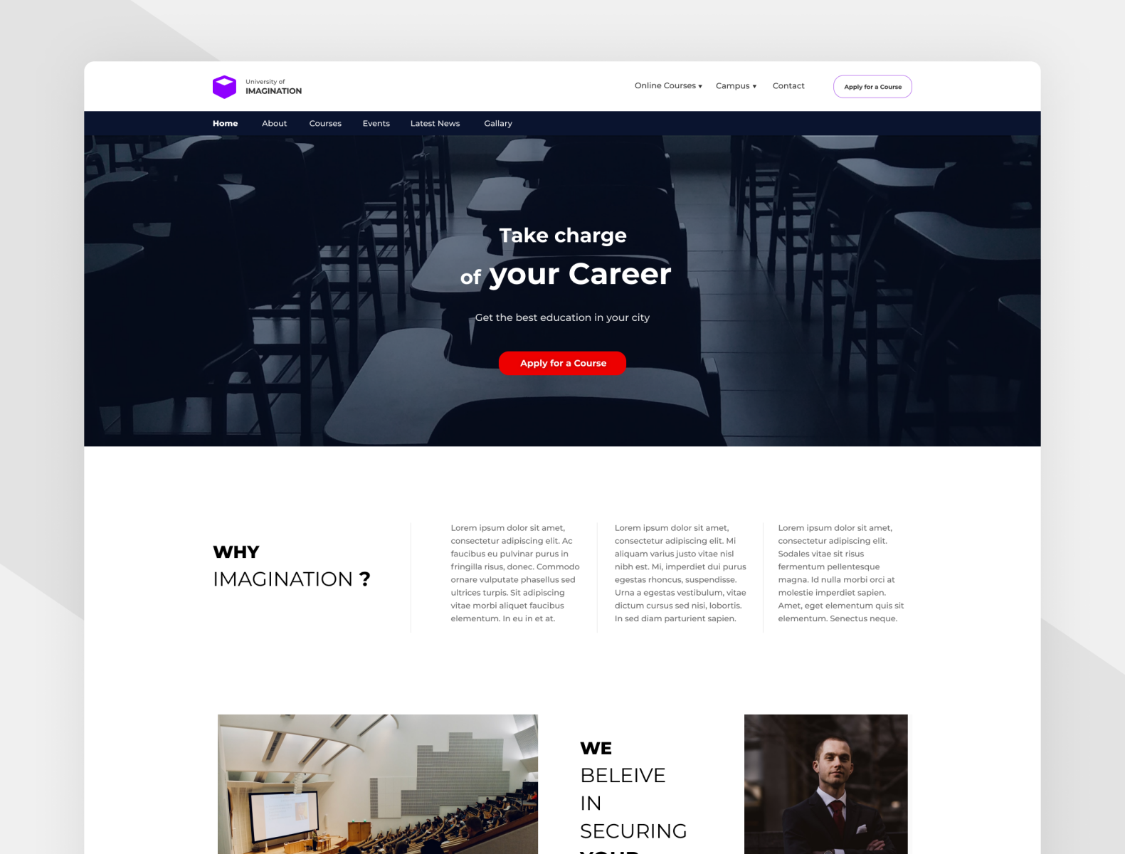 University Landing Page by Amit Kumar on Dribbble
