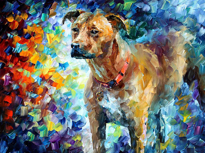BEST FRIEND DOG — oil painting on canvas leonidafremov