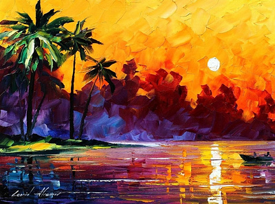 PUNTA ALLEN ,TULUM, MEXICO — oil painting on canvas leonidafremov