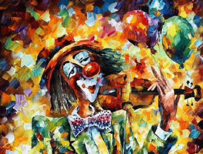 LOVELY CLOWN — oil painting on canvas