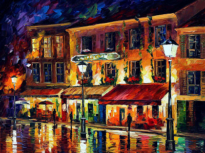 PARIS, NIGHT MONTMARTRE — oil painting on canvas leonidafremov