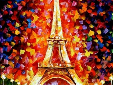 Eiffel tower lighted 72"x48" (180cm x 120cm) leonidafremov