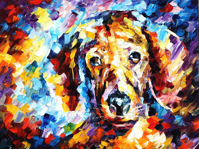 LOVELY DOG — oil painting on canvas leonidafremov