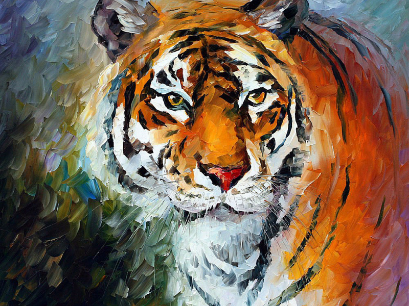 LONLY TIGER — oil painting on canvas by Leonid on Dribbble