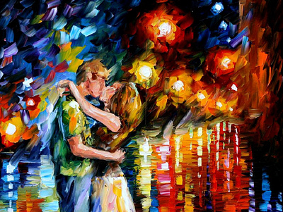 LAST KISS — oil painting on canvas leonidafremov