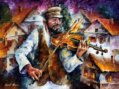 NIGHT MUSICIAN — oil painting on canvas leonidafremov
