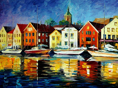 NORTHERN HARBOR — oil painting on canvas