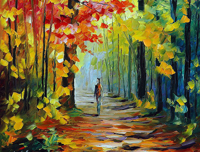 MORNING WALK IN THE WOODS — oil painting on canvas by Leonid on Dribbble