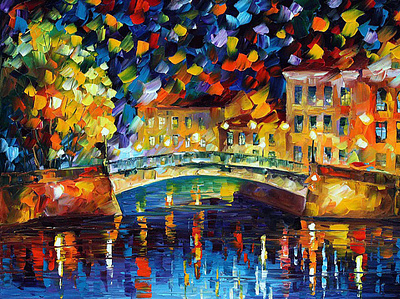 MAGICAL BRIDGE — oil painting on canvas leonidafremov