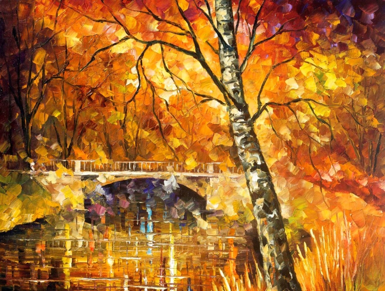 STRONG BIRCH — Original Oil Painting On Canvas By Leonid Afremov by ...