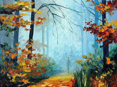 MORNING FOG — oil painting on canvas leonidafremov