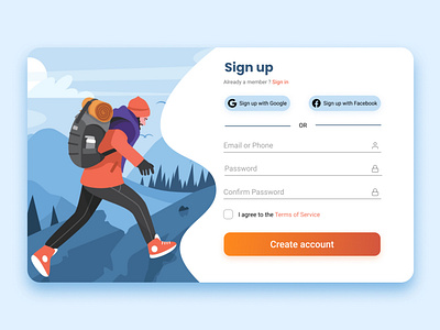Daily UI - Sign up sign up sign up form travel travel app ui travel sign up ui