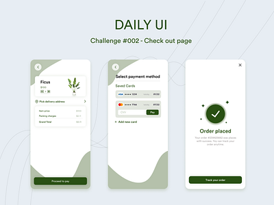 Daily UI : Check out page for a plant store checkout dailyui ecommerce mobile app plant store ui uiux