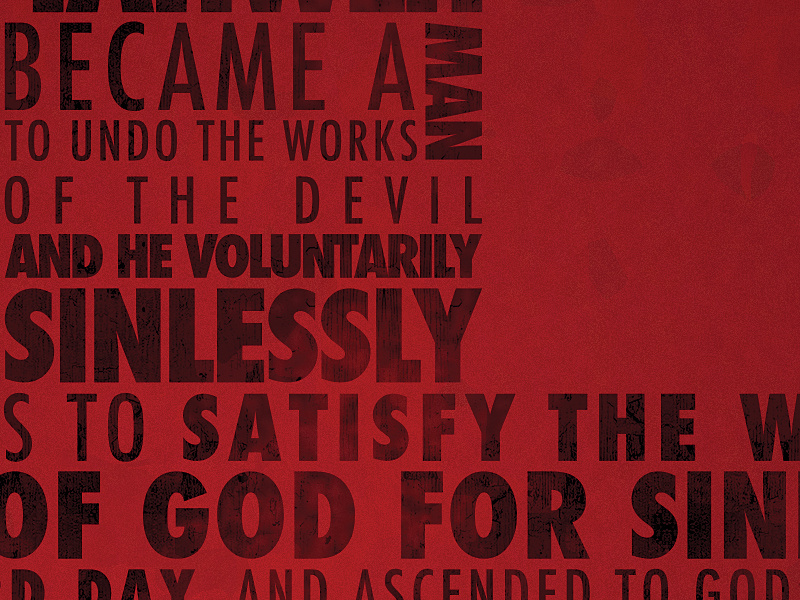Typography poster cross typography futura red gospel