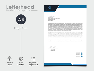 Letterhead Template Design branding busines creative design graphic design illustration letterhead logo ui ux vector