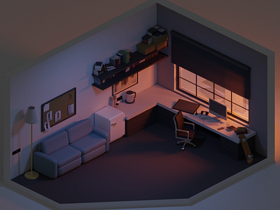 Office 3d 3d art game model office model