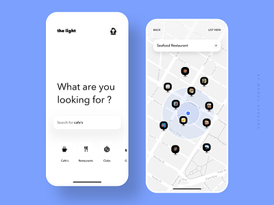 the light - A better way to explore neighbourhood app app design branding clean design interaction johnyvino ui ux