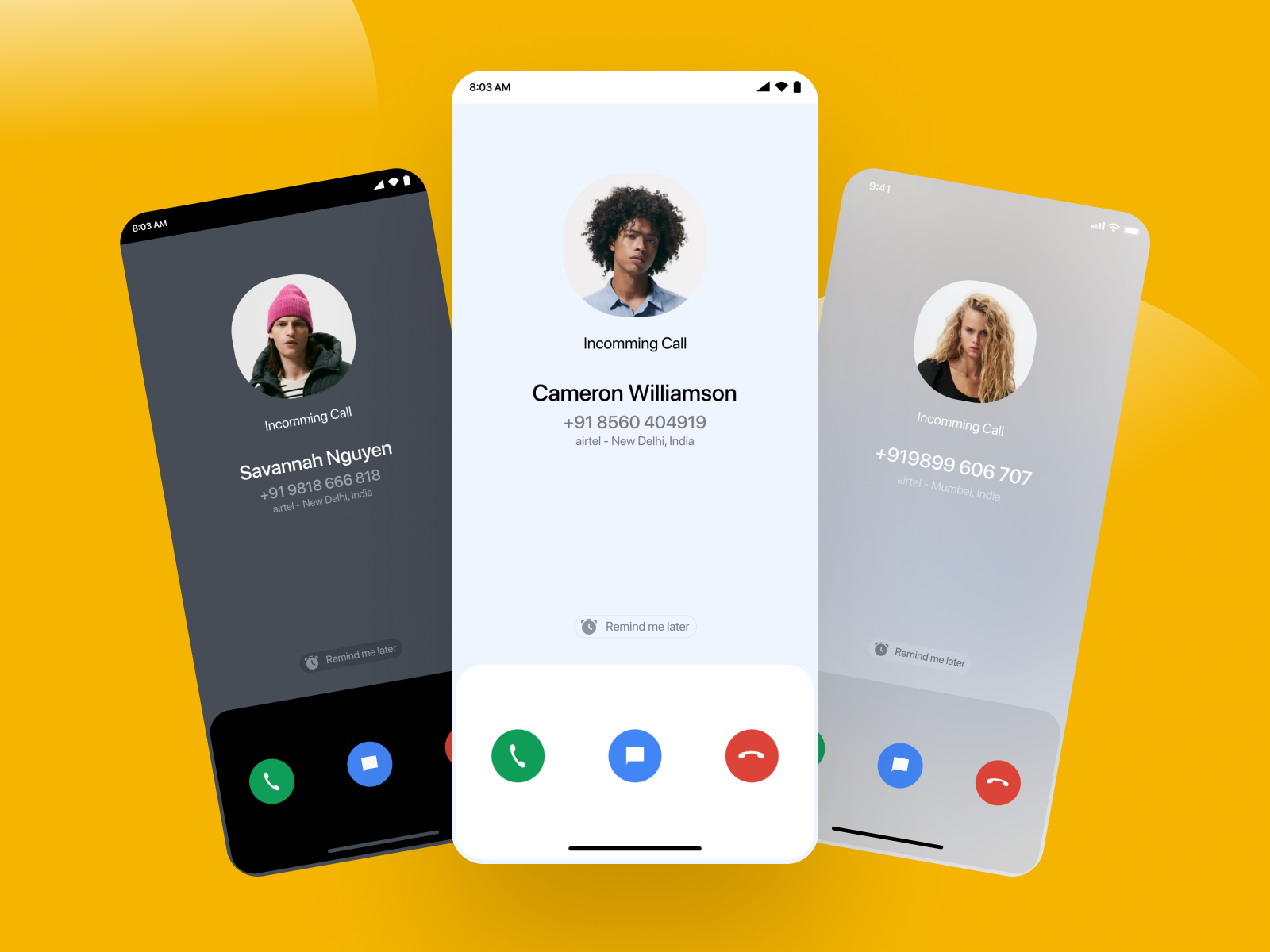 Incoming Call Screens by Manoj 🇮🇳 on Dribbble