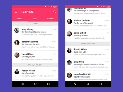 Daily UI 01- Rediffmail Material Design Concept