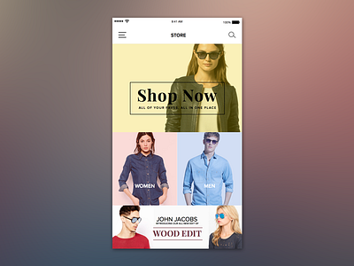 Daily UI 03 - eCommerce App Landing Screen app daily ui e commerce fashion ios manoj bhadana