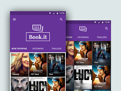 Movie Ticket Booking - App Concept Design booking clean design flat manoj bhadana material design minimal movie ticket