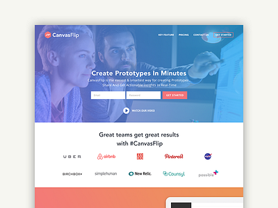 Website Redesign : canvasflip.com canvasflip concept flat design india manoj bhadana prototyping tool redesign web website