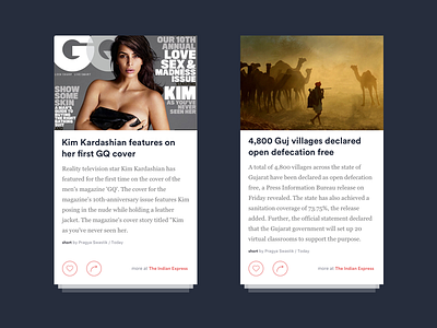 Cards Design for Inshorts App app card cards clean design feed india inshorts ios manoj news redesign
