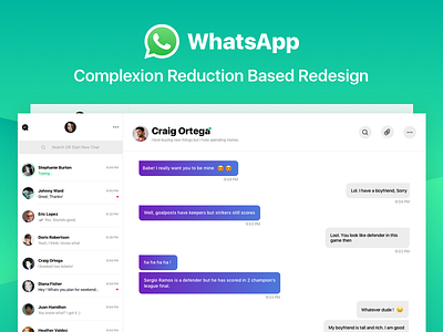 WhatsApp Redesign - Complexion Reduction