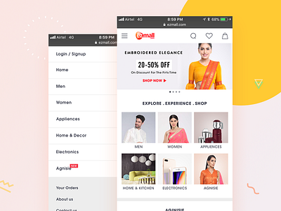 Ezmall Mobile Website Redesign clean website ecommerce ezmall mobile shopping web website