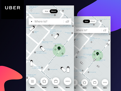 Uber New Feature app booking cab clean design india movers packers transport uber ui ux