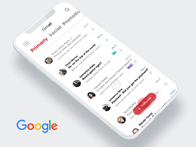 Gmail Redesign for Uplabs Challenge