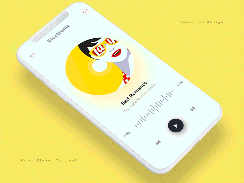 Music Player Interaction animation app clean concept design interaction music music player player ui ux