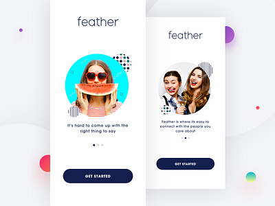 Feather App app chat community design feather gather group ios social ui ux